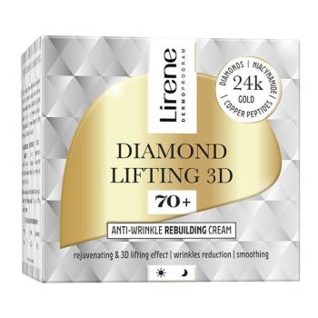 Crema reconstructie anti-rid 70+, pentru zi si noapte Lirene Diamond Lifting 3D, 50ml