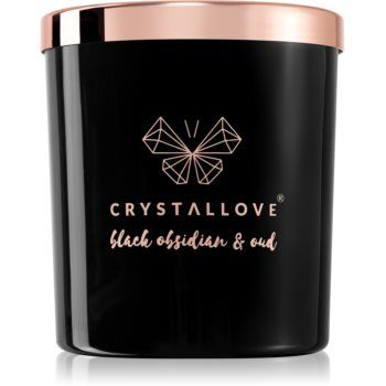 Crystallove Crystalized Scented Candle Black Obsidian & Oud lumânare parfumată ieftin