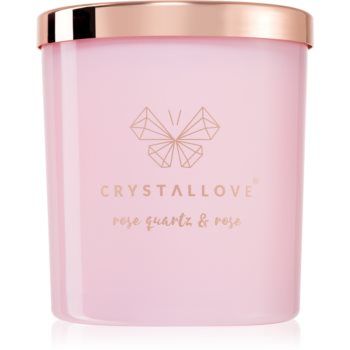 Crystallove Crystalized Scented Candle Rose Quartz & Rose lumânare parfumată