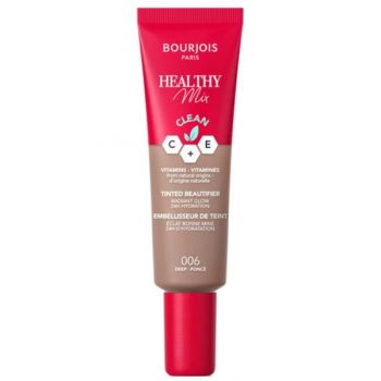 Fond de Ten Lichid - Bourjois Paris Healthy Mix Tinted Beautifier Radiant Glow 24h Hydration, nuanta 006 Deep, 30 ml