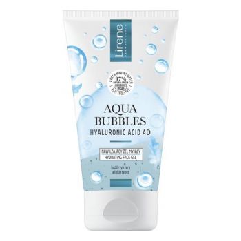 Gel pentru curatare faciala cu acid hialuronic Lirene Aqua Bubbles, 150 ml ieftin