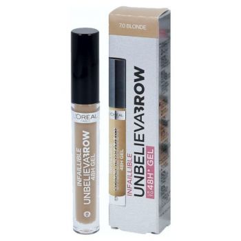 Gel pentru Sprancene - L'Oreal Paris Unbelieva Brow, nuanta 7.0 Blonde, 3,4 ml