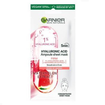 Masca servetel pepene rosu si acid hialuronic Ampoule Firm Skin Naturals, Garnier, 15 g