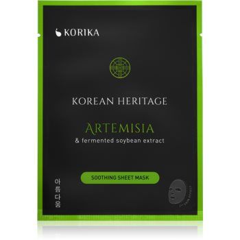 KORIKA Korean Heritage Artemisia & Fermented Soybean Extract Soothing Sheet Mask mască textilă calmantă