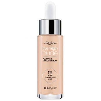 Serum Redensificator Infuzat cu Pigmenti - L'Oreal Paris True Match Nude Plumping Tined Serum, nuanta 0,5-2 Very Light, 30 ml