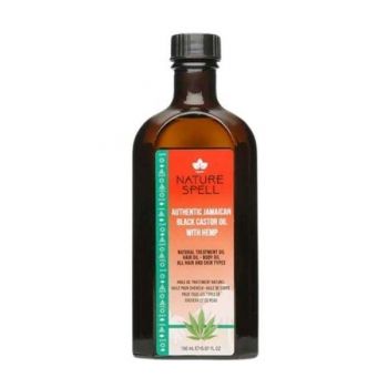 Ulei Natural de Ricin Negru si Canepa - Nature Spell Authentic Jamaican Black Castor Oil with Hemp for Hair & Skin, 150ml ieftin