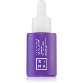 3INA The Bakuchiol Purple Serum serum cu efect de iluminare pentru protectia tenului ieftin