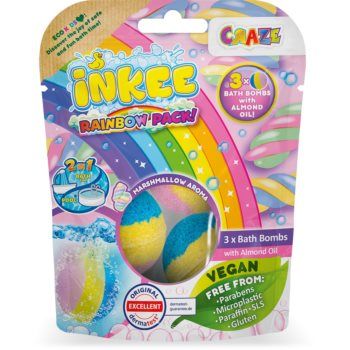 Craze INKEE Rainbow Multipack Bombe efervescente de baie cu ulei de migdale