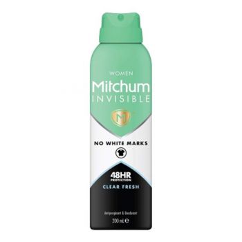 Deodorant Antiperspirant Spray - Mitchum Invisible Clear Fresh Women Deodorant Spray 48hr, 200 ml