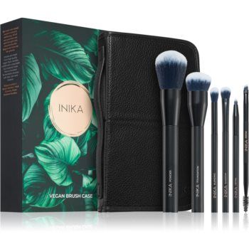 INIKA Organic Brush Case With Brushes set de pensule cu husă de firma originala