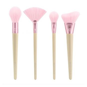 Kit 4 Pensule pentru Machiaj - EcoTools Elements Wind-Kissed Finish Makeup Brush Kit, 1 set