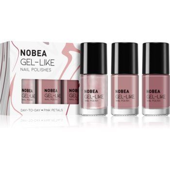 NOBEA Day-to-Day Fresh Frost Set set de lacuri de unghii Pink Petals NOBEA Day-to-Day Fresh Frost Set set de lacuri de unghii Pink Petals