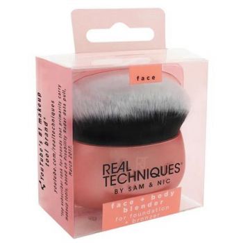 Pensula pentru Aplicarea Fondului de Ten si a Pudrei Bronzante pe Fata si Corp - Real Techniques Face+Body Blender for Foundation+Bronzer, 1 buc