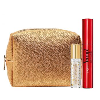 Set cadou Ulei de buze Pupa Vamp! Nourishing, Lip Oil, 9.5 ml + Mascara Vamp! Sexy Lashes, 001, Black, 12 ml + Geanta clutch ieftin