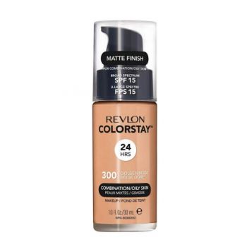 Fond de Ten cu SPF15 pentru Tenul Mixt si Gras - Revlon Colorstay 24hrs, nuanta 300 Golden Beige, 30ml ieftin