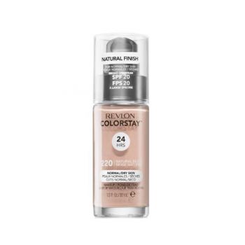 Fond de Ten cu SPF20 pentru Tenul Normal si Uscat - Revlon Colorstay  24hrs, nuanta 220 Natural Beige, 30ml