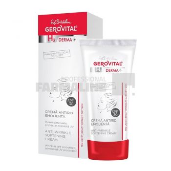 Gerovital H3 Derma + Crema fata antirid emolienta SPF30+ 30ml de firma originala