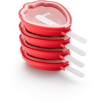Lékué Kit Strawberry Popsicle Molds set pentru prepararea înghețatei