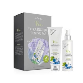 Set pentru păr Extra îngrijire, Viorica Vie - Masca de par, 150 ml, Spray pentru par, 200 ml