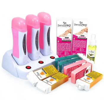 Kit Epilare Triple Pink Ital + CADOU Rezerva Ceara cu Aplicator Ingust la reducere