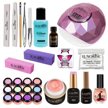 Kit Unghii Gel LUXORISE Timeless Nails + Lampa UV / LED