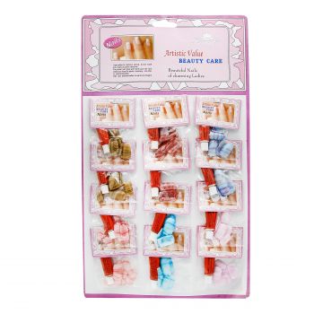 Set Unghii False cu Adeziv Inclus, 12 Seturi, Multicolor
