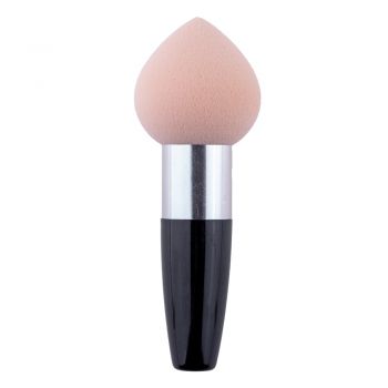 Burete makeup cu maner, pentru fondul de ten - beige + black