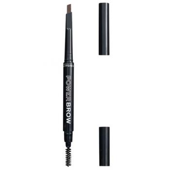 Creion pentru Sprancene cu Periuta - Makeup Revolution Relove Power Brow Pencil, nuanta Brown, 0,3 g ieftin