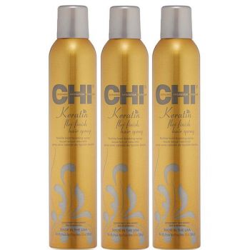 Pachet 3 x Spray de Styling cu Keratina - CHI Farouk Keratin Flex Finish Hairspray 284 gr de firma original