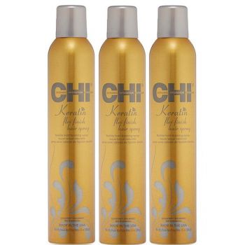 Pachet 3 x Spray de Styling cu Keratina - CHI Farouk Keratin Flex Finish Hairspray 284 gr