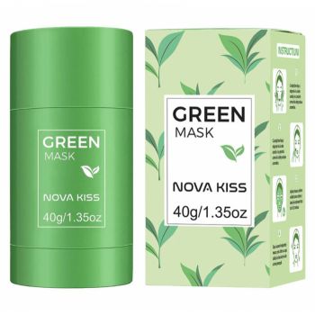 Masca stick NOVA KISS cu extract de Ceai Verde si Argila, impotriva Acneei, Excesului de Sebum, Anti Puncte Negre, 40 g de firma original