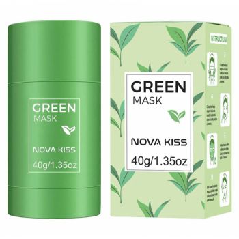 Masca stick NOVA KISS cu extract de Ceai Verde si Argila, impotriva Acneei, Excesului de Sebum, Anti Puncte Negre, 40 g