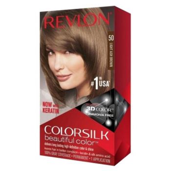 Vopsea de Par Revlon - Colorsilk, nuanta 50 Light Ash Brown, 1 buc de firma originala