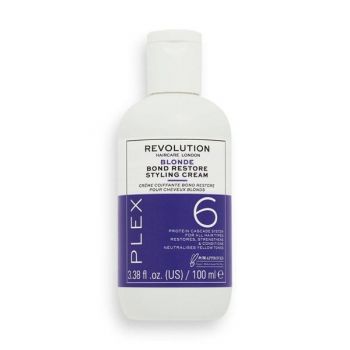 Crema de Styling pentru Parul Blond - Revolution Haircare Blonde Plex 6 Bond Restore Styling Cream, 100 ml