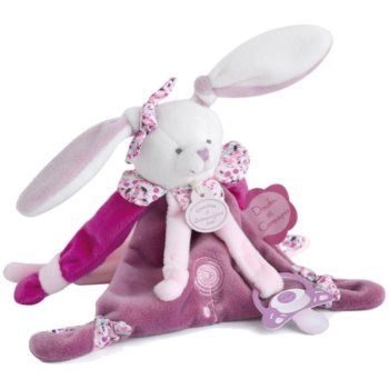 Doudou Gift Set Bunny with Soother Clip jucărie de pluș cu clips