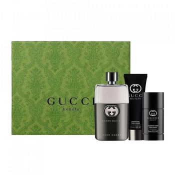 Set Cadou Gucci Guilty pour Homme, Apa de Toaleta, 90 ml + Deodorant stick 75 ml + Gel de dus , 50 ml de firma original