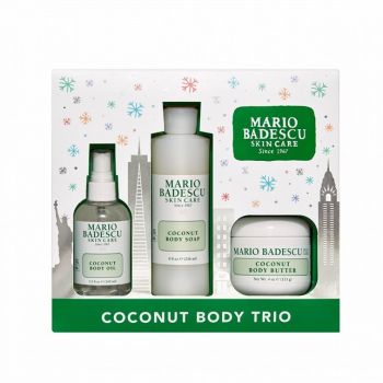 Set ingrijire corp Mario Badescu Coconut Body Trio, Unt de corp Coconut Body Butter, 113 g + Gel de dus Coconut Body Soap, 236 ml + Ulei de corp Coconut Body Oil,100 ml de firma original