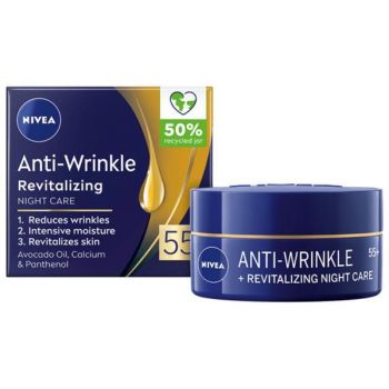 Crema Antirid de Noapte pentru Revitalizare 55+ - Nivea Anti-Wrinkle + Revitalizing Night Care, 50 ml ieftina