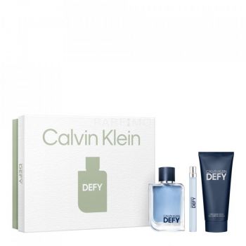Defy Calvin Klein Apa de Toaleta, Barbati, 100 ml + Gel de dus 100 ml + mini Apa de Toaleta 10 ml