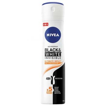 Deodorant Antiperspirant Spray - Nivea Black&White Invisible Ultimate Impact, 150 ml de firma original