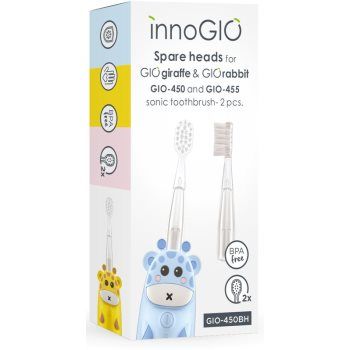 innoGIO GIOGiraffe & GIORabbit Spare Heads Transparent capete de schimb pentru periuta de dinti pentru copii