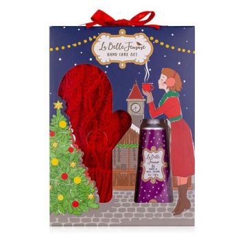 Set cadou Accentra La Belle Femme Noel cu manusi tricotate si lotiune de maini, 60ml