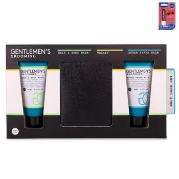 Set cadou pentru barbati Accentra Bath Gentlemen's Grooming cu Gel de dus 2&1 60ml, Balsam after shave 60ml, Portofel