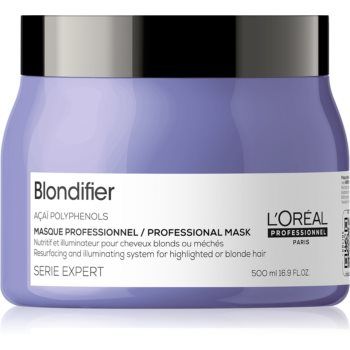 L’Oréal Professionnel Serie Expert Blondifier Mască regeneratoare și pentru reînnoire pentru parul blond cu suvite