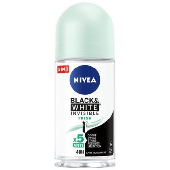 Deodorant Roll-On - Nivea Black&White Invisible Fresh, 50 ml