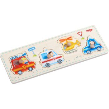 Haba Puzzle Means of Transport jucărie interactivă cu piese care se pot insera din lemn