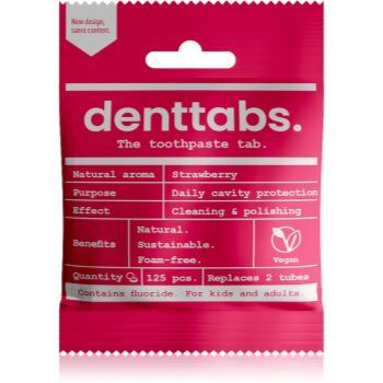 Denttabs Brush Teeth Tablets Kids with Fluoride pasta de dinti cu Fluor tablete