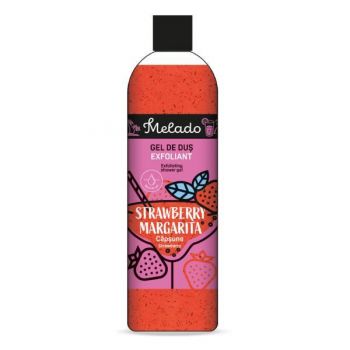 Gel de dus exfoliant Melado Strawberry Margarita cu extract de capsuni, 500ml