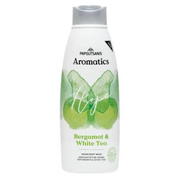 Gel de Dus Vegan cu Bergamota si Ceai Alb - Aromatics Hope Bergamot & White Tea, Papoutsanis, 600 ml ieftin