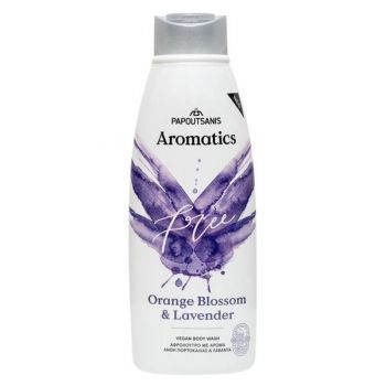 Gel de Dus Vegan cu Floare de Portocala si Lavanda - Aromatics Free Orange Blossom & Lavender, Papoutsanis, 600 ml